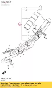 Suzuki 1431028H61 corpo, silenziatore, 1s - Il fondo