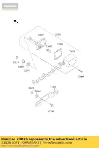 kawasaki 230261081 lens, achterlicht ke100-b5 - Onderkant