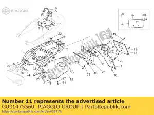 Piaggio Group GU01475560 wspornik uchwytu tablicy rejestracyjnej - Dół