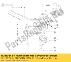 Aprilia CM112001, Tubo di scarico della camera galleggiante l = 130, OEM: Aprilia CM112001