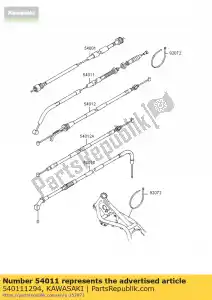 Kawasaki 540111294 embreagem de cabo - Lado inferior