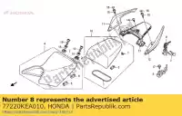 77220KEA010, Honda, gancho, trava de assento honda cb cbf fmx 500 600 650 900 1000 1998 2000 2001 2002 2003 2004 2005 2006 2007 2008 2009 2010 2011 2012, Novo