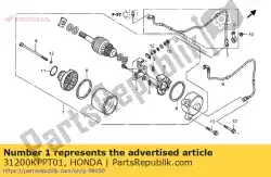 motor montage, starter (mit van Honda, met onderdeel nummer 31200KPPT01, bestel je hier online: