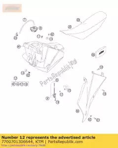 ktm 7700701306644 serbatoio carburante cpl. 7l exc-f 06 - Il fondo