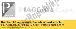 Aqui você pode pedir o tira decorativa em Piaggio Group , com o número da peça 64773600RL: