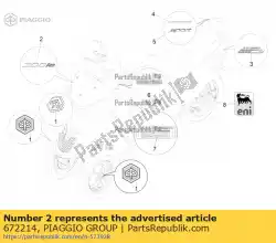 Aquí puede pedir etiquetas de carenados 300ie de Piaggio Group , con el número de pieza 672214: