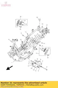 yamaha 5SEF7444A000 cubre reposapiés trasero - Lado inferior