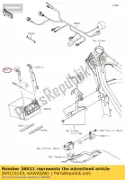 260110153, Kawasaki, draadkabel, batterij (+) klx125caf kawasaki  d tracker 125 140 2010 2011 2017 2018 2019 2020 2021, Nieuw