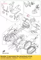 5VSW07480000, Yamaha, Daszek na kostki w kolorze bia?ym yamaha  fjr 1300 2016 2017 2018 2019 2020 2021, Nowy