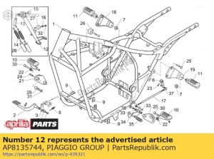 aprilia AP8135744 lateral stand black - Bottom side