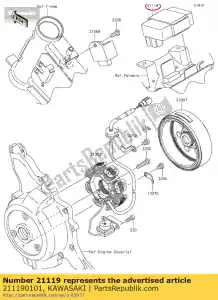 Kawasaki 211190101 allumeur - La partie au fond