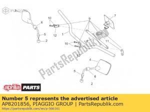 aprilia AP8201856 porca de anel para braçadeira - Lado inferior