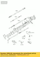 540121505, Kawasaki, câble-étranglement, closin zx1100-d kawasaki zz r zzr 1100 1990 1991 1992 1993 1994 1995 1996 1998, Nouveau