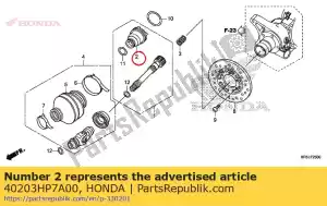 Honda 40203HP7A00 bota, eixo da hélice cov - Lado inferior