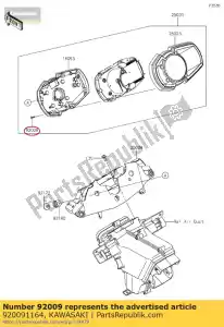 kawasaki 920091164 schroef, tappen, 3x16 ar125-a1 - Onderkant