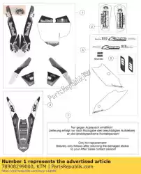 Aqui você pode pedir o kit decalque edição de fábrica 14 em KTM , com o número da peça 78908299000: