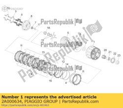 Aprilia 2A000634, Kupplungstrommel, OEM: Aprilia 2A000634