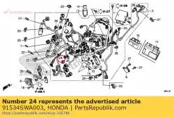 Tutaj możesz zamówić zacisk, ?? Cznik (ciemnoszary) od Honda , z numerem części 91534SWA003: