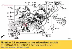 Honda 91534SWA003 zacisk, ??cznik (ciemnoszary) - Dół