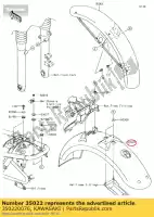 350220076, Kawasaki, fender-comp-rear ej800abf kawasaki  w 800 2011 2012 2013 2014 2016 2018, Nieuw