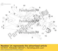 647647, Piaggio Group, Suspension buffer support bracket gilera runner zapm46301 125 200 2005 2006 2007 2008 2009 2010 2011 2016 2017, New