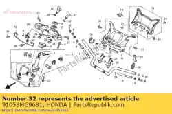 Ici, vous pouvez commander le bande, autobloquante auprès de Honda , avec le numéro de pièce 91058MG9681: