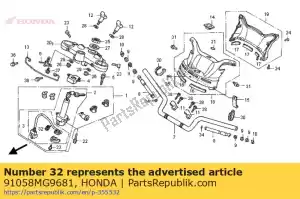 honda 91058MG9681 banda, travamento automático - Lado inferior