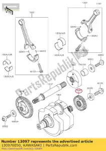 kawasaki 130970050 gear-primary spur,38t vn900b6f - Bottom side