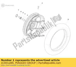 Aquí puede pedir rueda trasera de Piaggio Group , con el número de pieza 1C001289:
