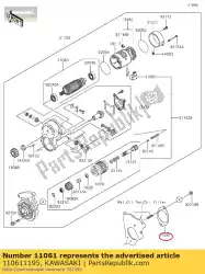 Here you can order the 01 gasket,starter from Kawasaki, with part number 110611195: