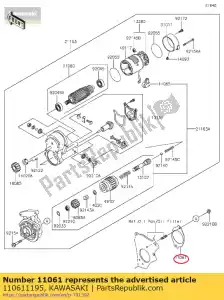 kawasaki 110611195 01 gasket,starter - Bottom side