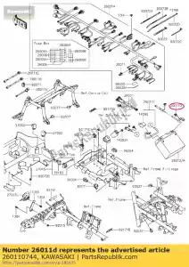 kawasaki 260110744 wire-lead,battery(-) kvf750gcf - Bottom side