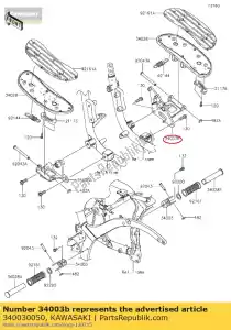 Kawasaki 340030050 titular-paso, fr, rh - Lado inferior