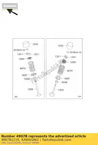 Kawasaki 490781219 válvula de motor de mola - Lado inferior