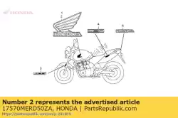 Here you can order the mark, l. Wing *type5 * (type5 ) from Honda, with part number 17570MERD50ZA: