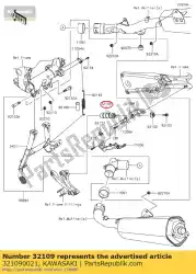 Aqui você pode pedir o quadro de alça, suporte central em Kawasaki , com o número da peça 321090021: