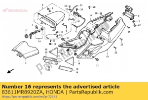 Honda 83611MR8920ZA cubierta lateral * tipo2 * - Lado inferior