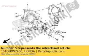 Honda 16106KW7900 clip b, buis - Onderkant