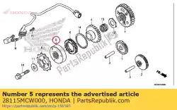 Ici, vous pouvez commander le bride, embrayage de démarrage auprès de Honda , avec le numéro de pièce 28115MCW000: