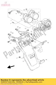 yamaha 5S9H47160100 cubierta, luz trasera - Lado inferior