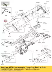 Aquí puede pedir 01 motor de cubierta, izda, ébano de Kawasaki , con el número de pieza 4908900536C: