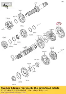 kawasaki 132620442 versnelling, uitgang laag, 26t klx450a8f - Onderkant