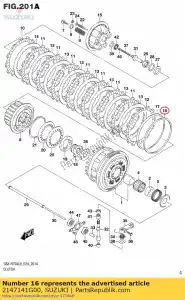 suzuki 2147141G00 stoel, golfring - Onderkant