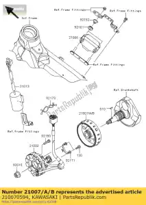 Kawasaki 210070594 rotor, i = 9.0 - Lado inferior