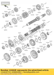 kawasaki 132620733 engrenagem, entrada 2ª, 17t zr750l9f - Lado inferior