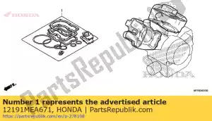 honda 12191MEA671 uszczelka, cylinder - Dół