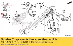 honda 43511MGE016 copo, óleo do cilindro mestre - Lado inferior