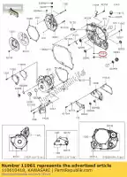 110610418, Kawasaki, guarnizione, 8.2x14x1.0 klx250h7f kawasaki  klx ninja z 250 300 2013 2014 2015 2016 2017 2018 2019 2020 2021, Nuovo