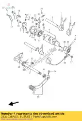 Here you can order the cam,gear shifti from Suzuki, with part number 2531038A03: