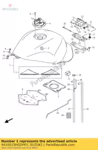 Suzuki 4410015HG0YKY tank, brandstof - Onderkant